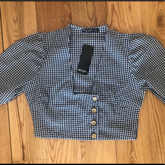 Gingham Crop Blouse - Picture 7 of 8